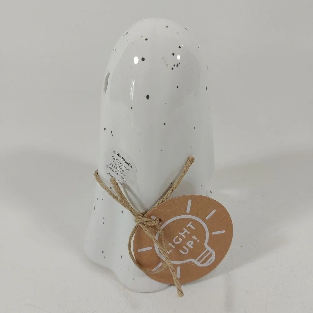 Mud Pie Ghost Tealight‎ Candle Holder Stars Ceramic 5